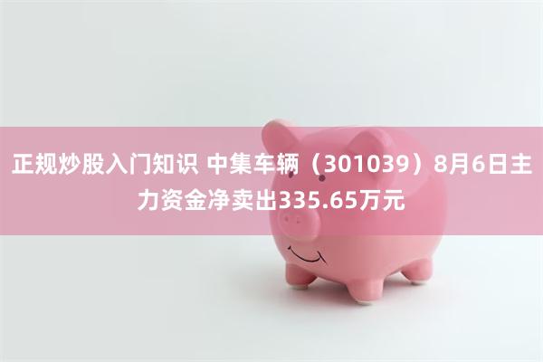 正规炒股入门知识 中集车辆（301039）8月6日主力资金净卖出335.65万元